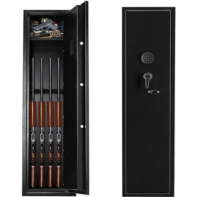 4 Rifle Safe Quick Access Long Gun Safe Shotgun Rifle Cabinet for Pistol and Home, Metal Electronic Gun Storage Locker with Digital Keypad and Removable Shelf for Handgun, INTERGREAT