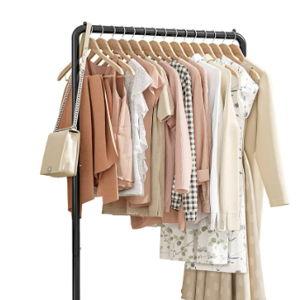 Clothes Rack - Clothing Rack with Storage Mesh Shelf & Casters, Heavy-Duty Metal Clothing Rack for Hanging Clothes, Dresses, Coats, Large Load Capacity, Easy Assembly, Black, 28.0"x16.9"x59.0"
