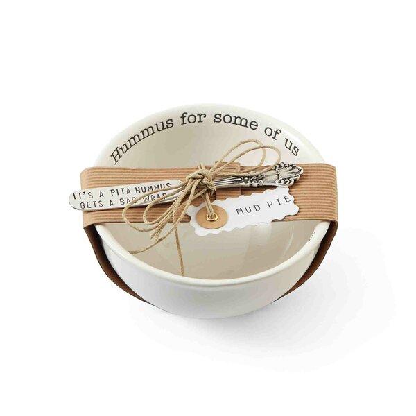 Mud Pie Hummas Dip 2 Piece Condiment Server Set