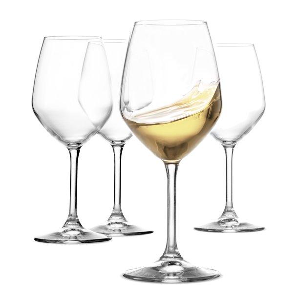 Italian white wine glasses 15 Oz lead-free shatter-resistant Wine glass set of 4, clear