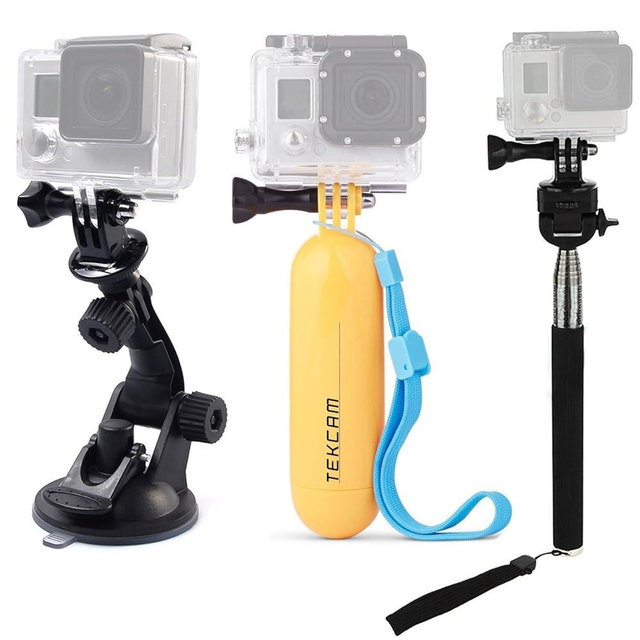 Action Camera Accessories Kit Compatible with Gopro Hero 13 12 11 10 9 8/AKASO EK7000/Brave 4/Brave 7 LE/DJI Osmo Action 5 pro/ODDV/Xilecam, Selfie Stick Suction Cup Mount Floating Handle Grip