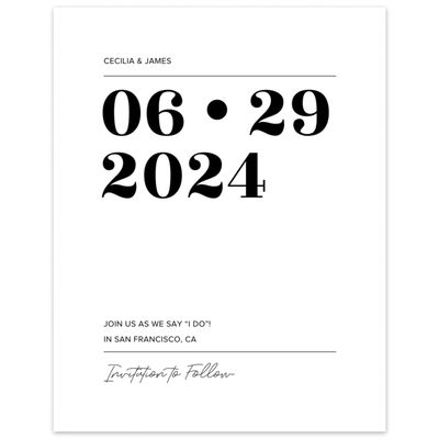 White Simple Wedding Digital Save the Date - Valier Type