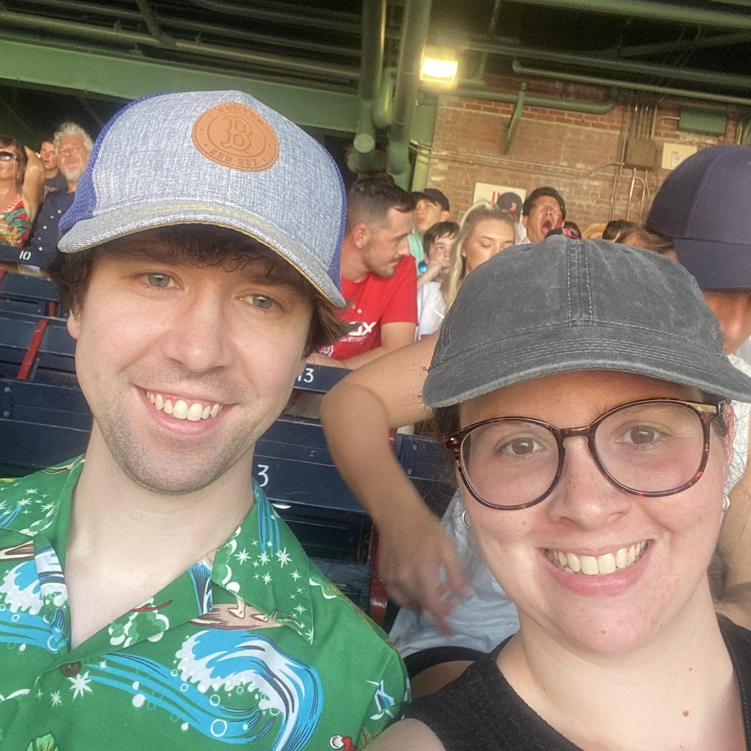 Our first Red Sox game. Brian still gets mad when I cheer for both teams.