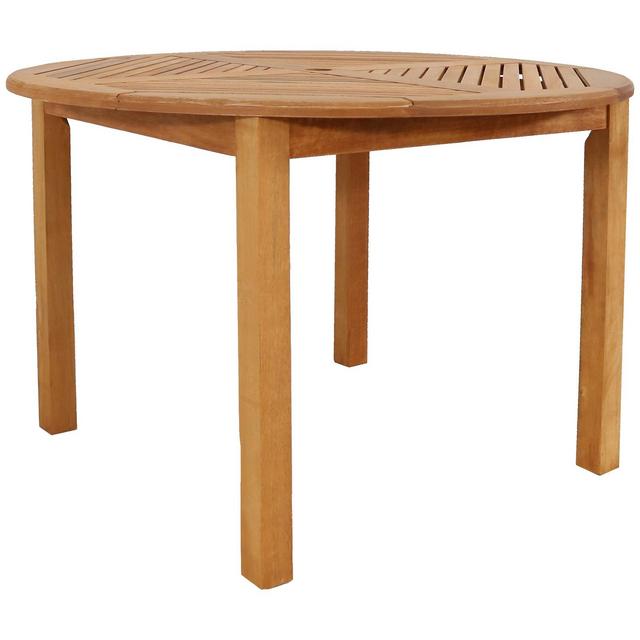 Sunnydaze Outdoor Meranti Wood with Teak Oil Finish Wooden Round Patio Family Dining Table - 42" - Brown