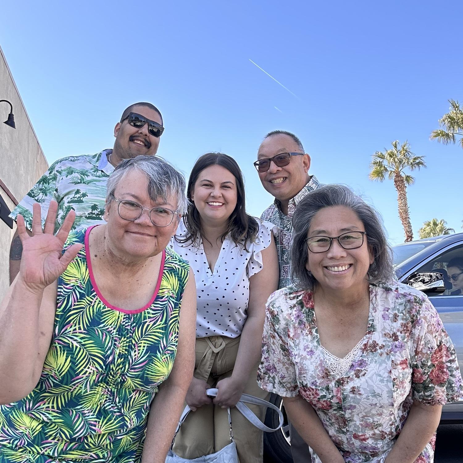 E&E with Monette, Ruth, and Leo at Easter Services