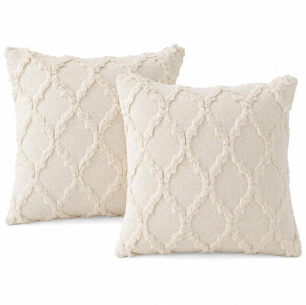 Soft Moroccan Throw Pillow Covers - Beige