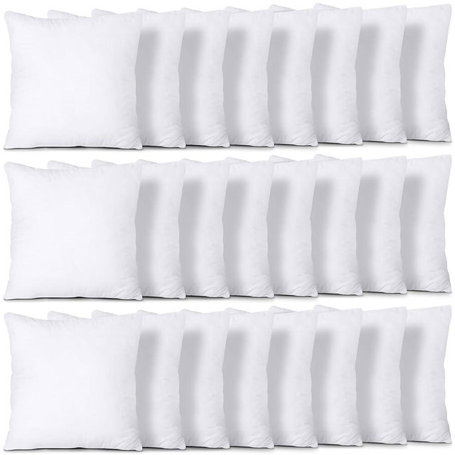 Utopia Bedding Throw Pillows (Set of 24, White), 18 x 18 Inches Pillows for Sofa, Bed and Couch Decorative Stuffer Pillow