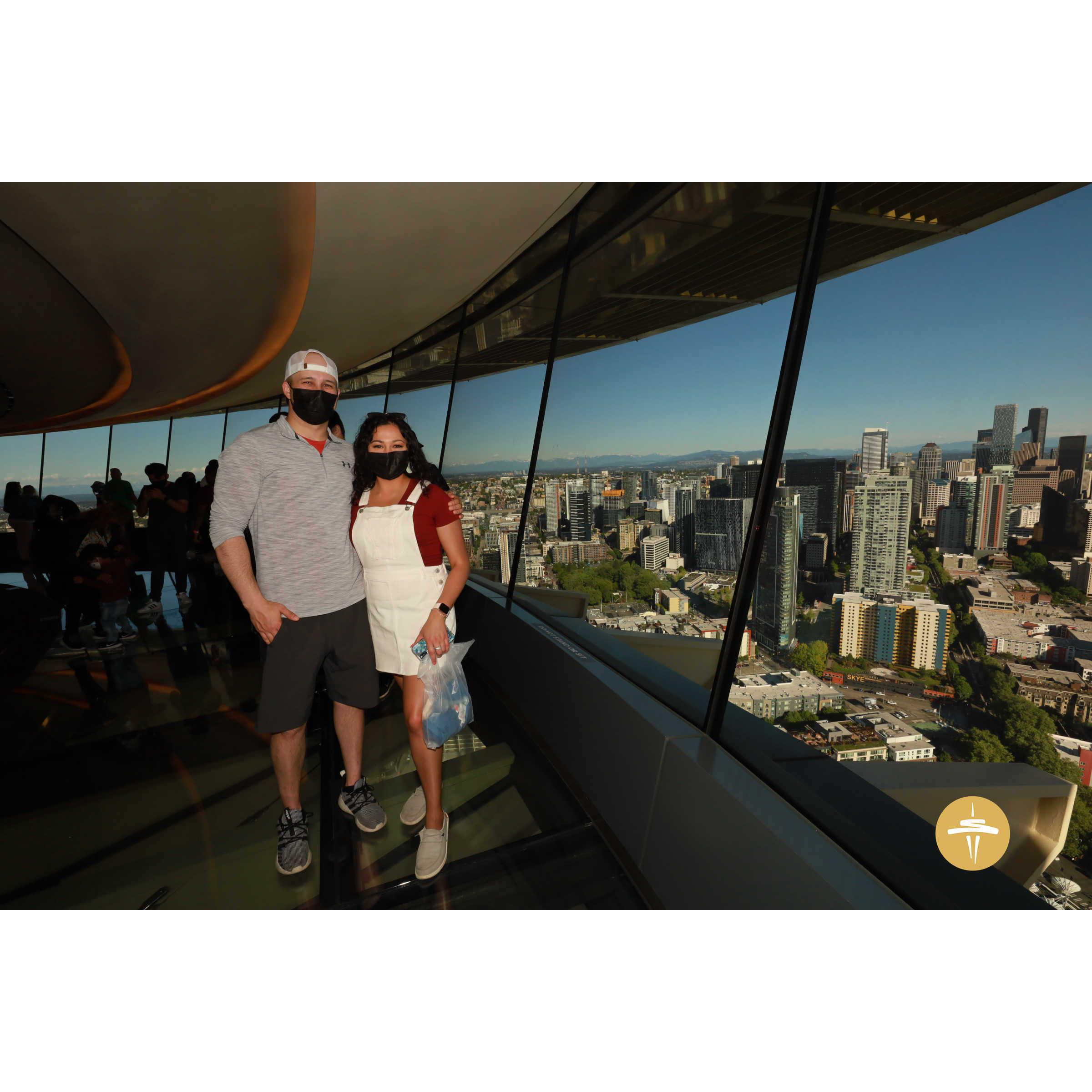 on top of the Space Needle