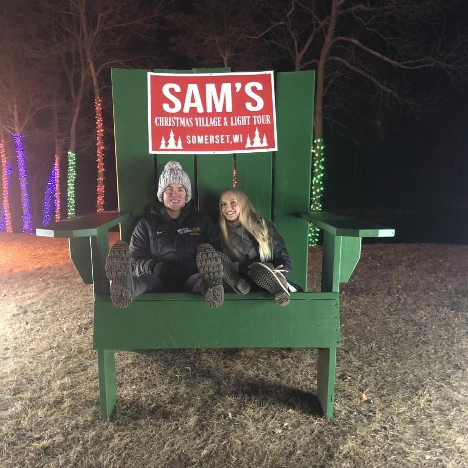 At a Christmas light tour.