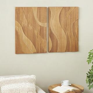 2-Piece Abstract Wavy Carved Wall Decor Set