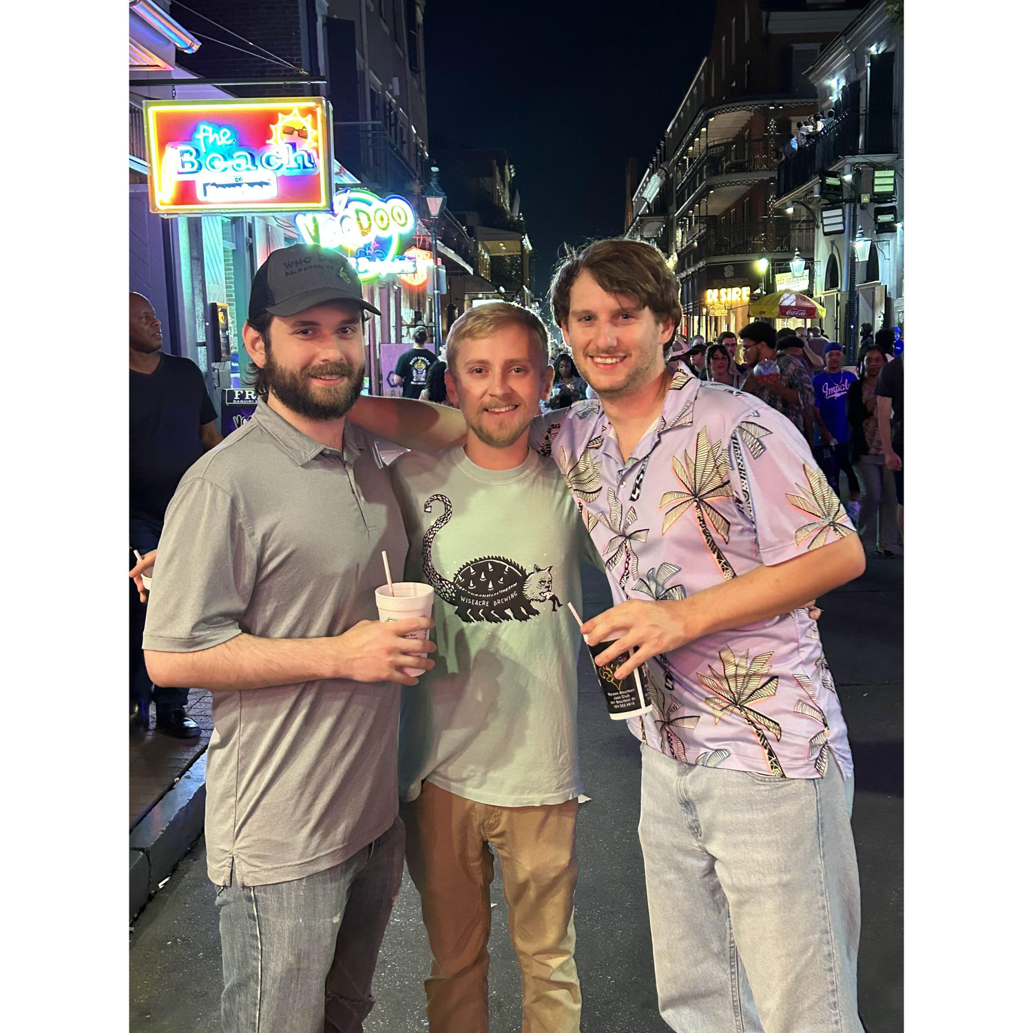 John with his friends Sam and Kyle