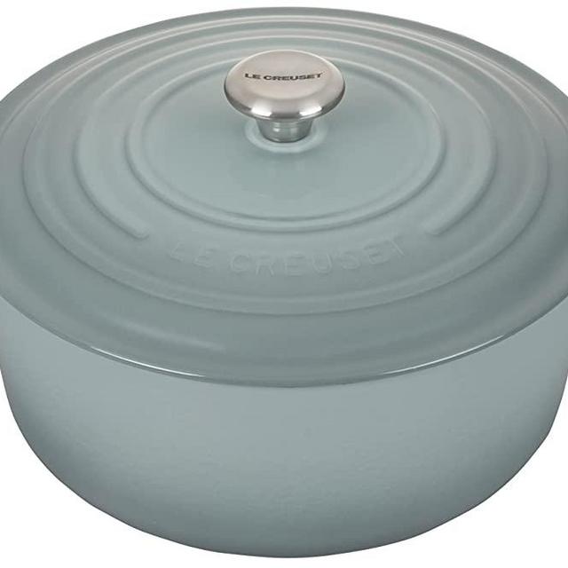 Le Creuset Enameled Cast Iron Signature Round Dutch Oven with Lid, 9 Quart, Sea Salt