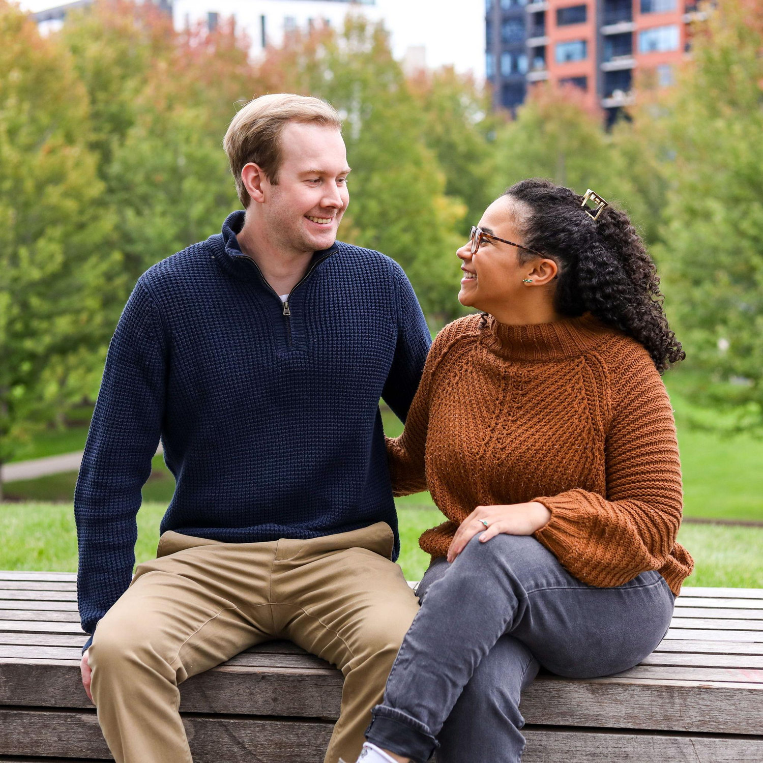 Engagement Photoshoot at our proposal location, Gold Medal Park! Photographer: MJ Eischen @hexofhoney