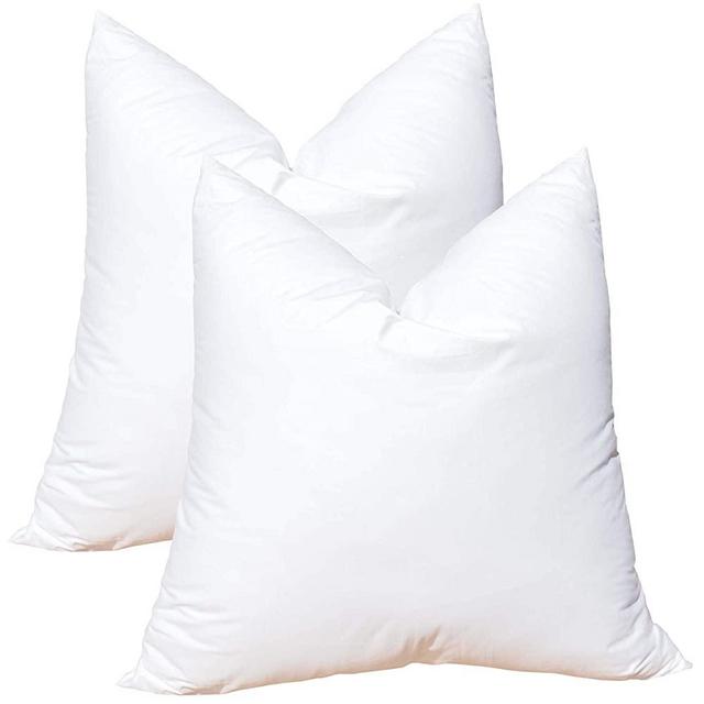Pillowflex Set of 2 Synthetic Down Alternative Pillow Inserts for Shams (18 Inch by 18 Inch)