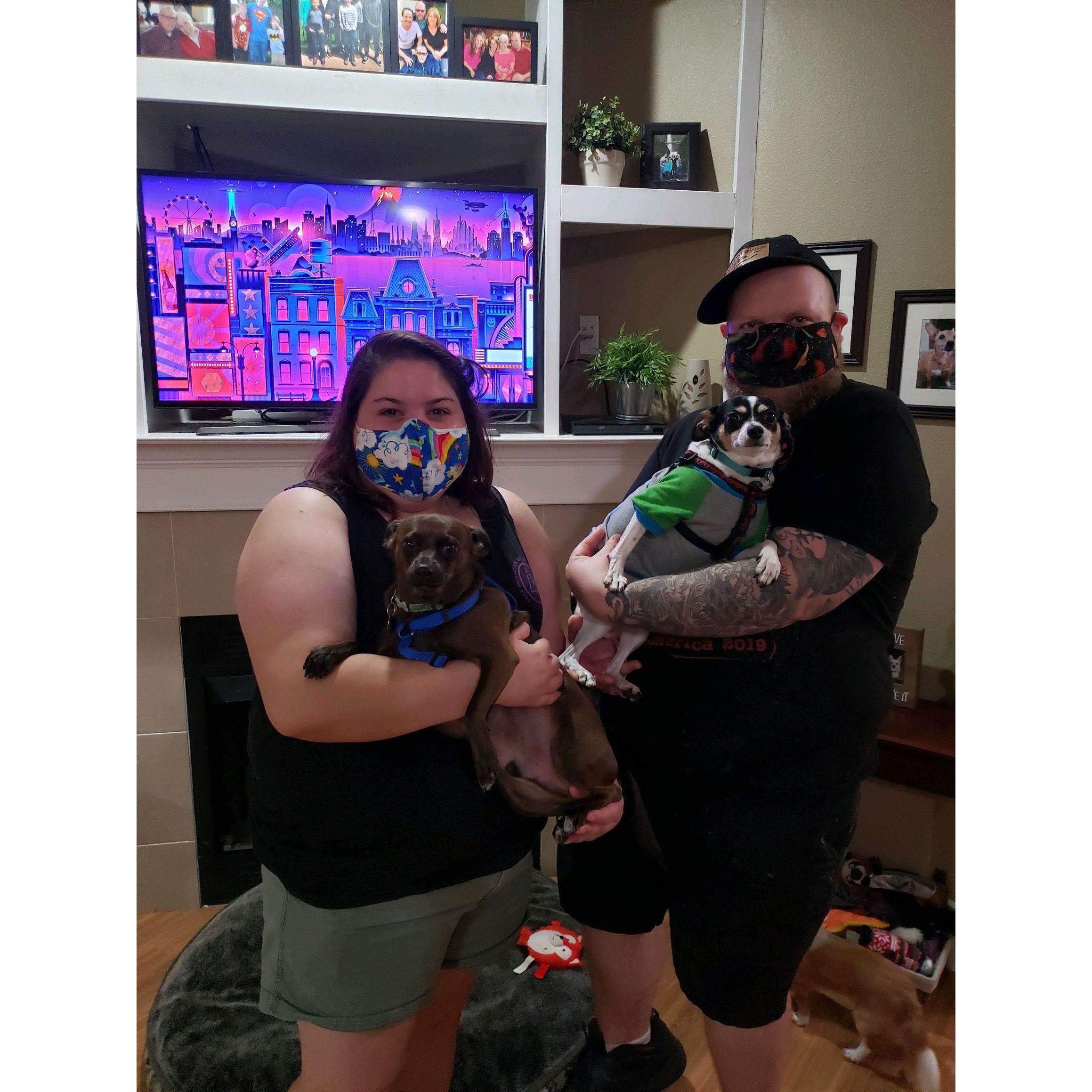 The day we adopted Duffy and Stella!