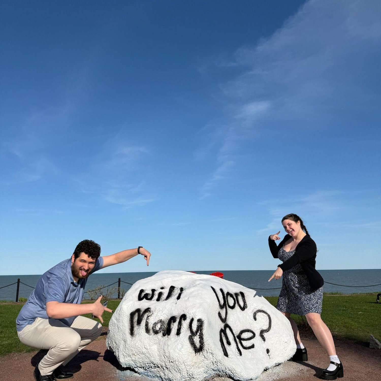 Dorin had our friends still at Carthage paint the Kissing Rock. The story behind the Kissing Rock is if you kiss over it, you will either break up in 2 weeks or be together forever.