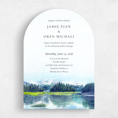Blue Arch Wedding Invitation - Deepcreek Winter