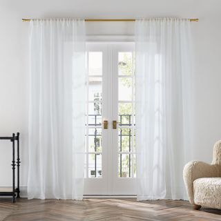 European Flax Certified Linen Sheer Window Curtain Panel
