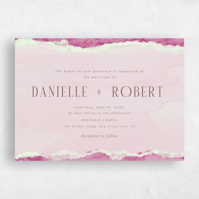 Blush, Pink Wedding Invitation - Balla Landscape