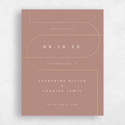Brown Wedding Save the Date - Corwin Portrait Foil