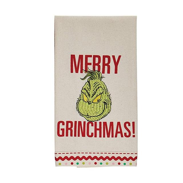 Department 56 Dr. Seuss The Grinch Merry Grinchmas Kitchen Dish Cloth Tea Towel, 18 by 26 Inches, Multicolor