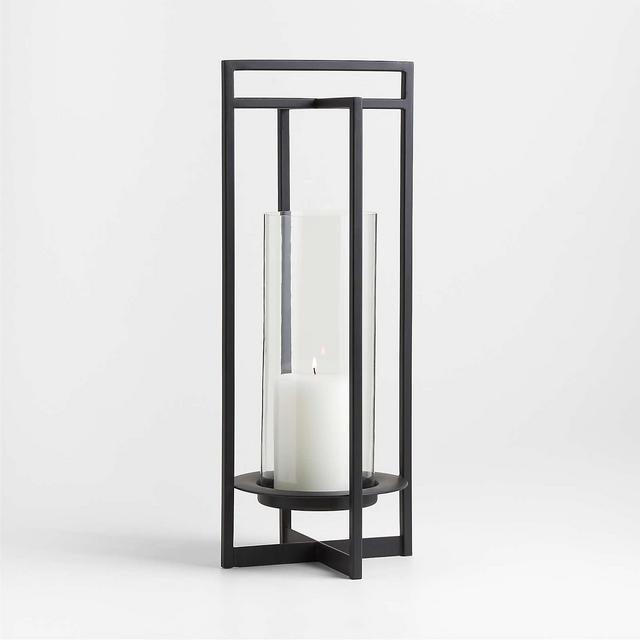 Dune Medium Black Metal Outdoor Lantern 24"