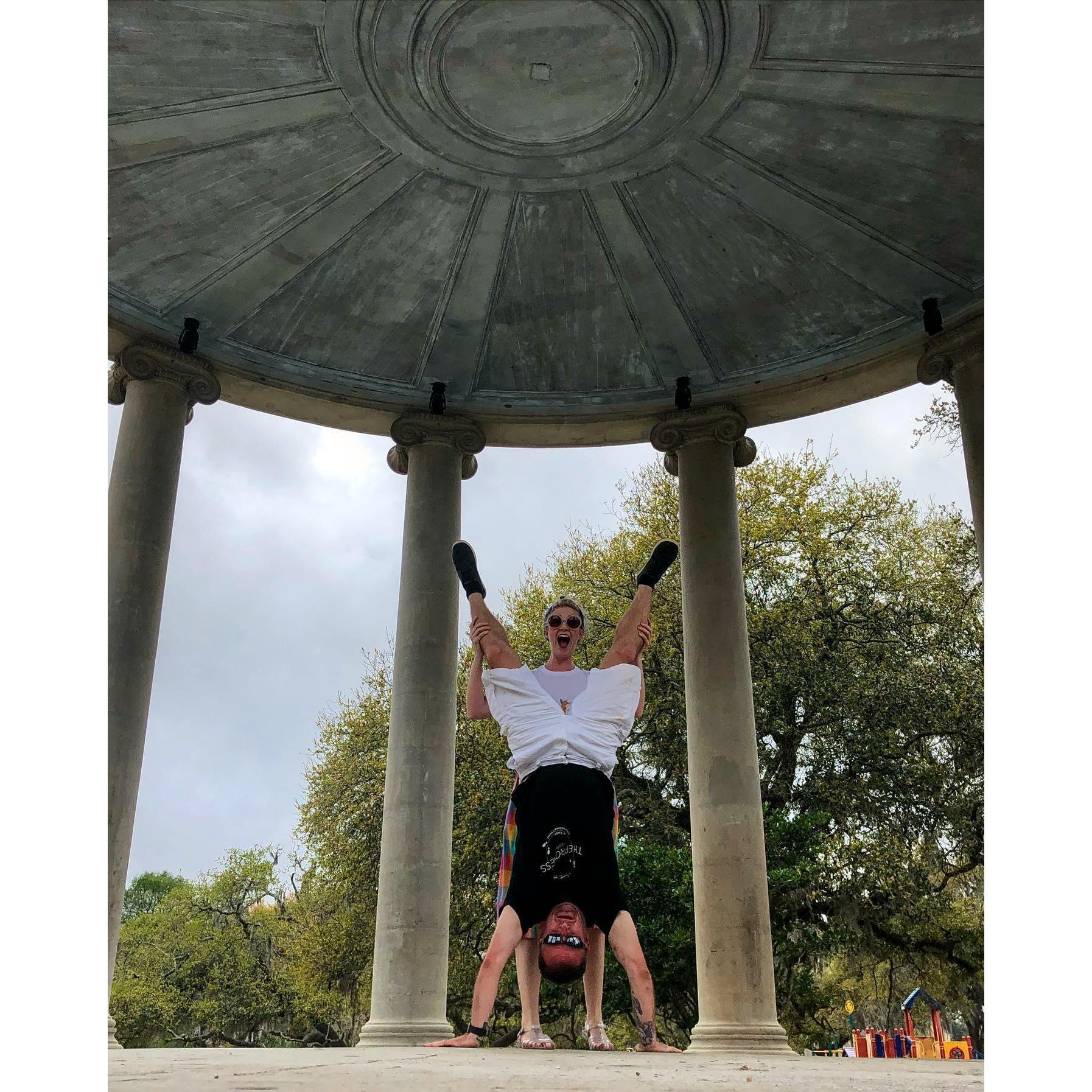 We have each other's backs... errr... legs? New Orleans early 2020