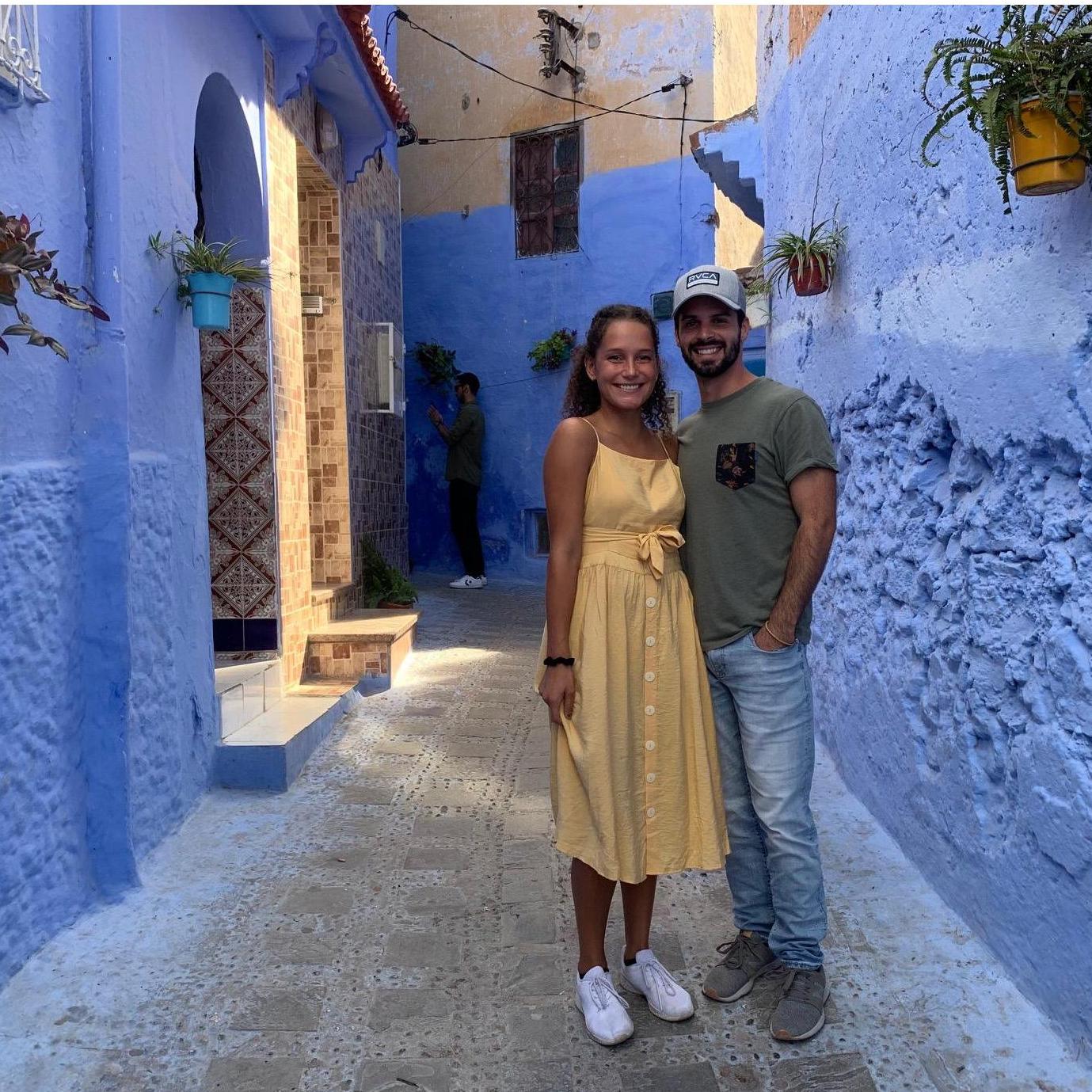 Visiting the "Blue City" in Morocco! The first picture we took together (: