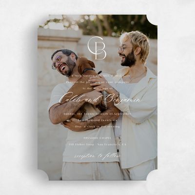 White Ticket Wedding Invitation - Kenai Photo