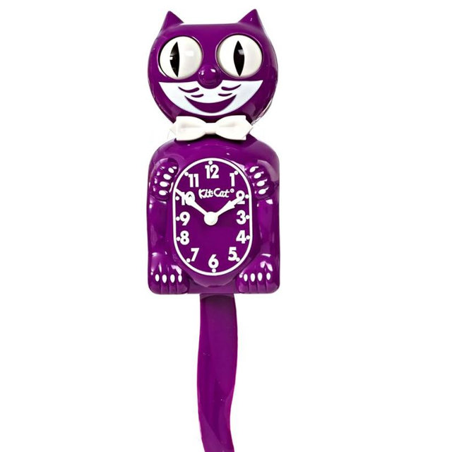 Kit-Cat Klock® Limited Edition Boysenberry - Iconic Retro Cat Clock with Moving Eyes and Tail, Battery Operated Wall Clock, Made in USA, Perfect for Home Decor, Mid Century Modern Clock, Unique Gift
