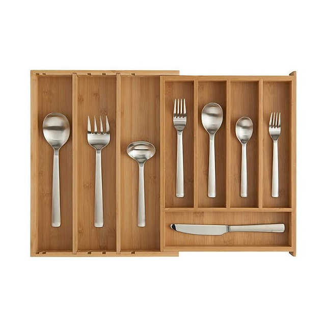 Expandable Bamboo Flatware Tray