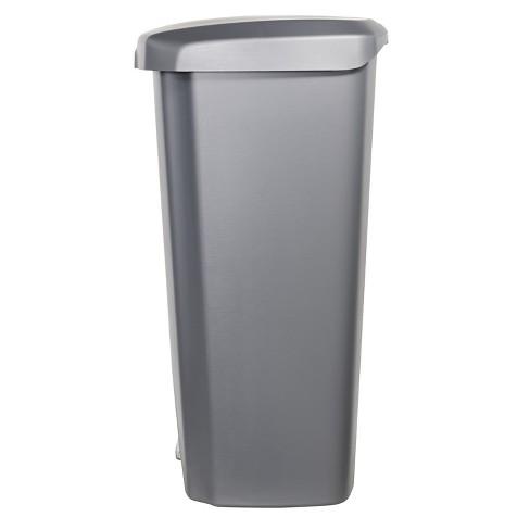 Hefty 12.2 Gallon Step-On Trash Can - Gray With Stainless Steel Accents