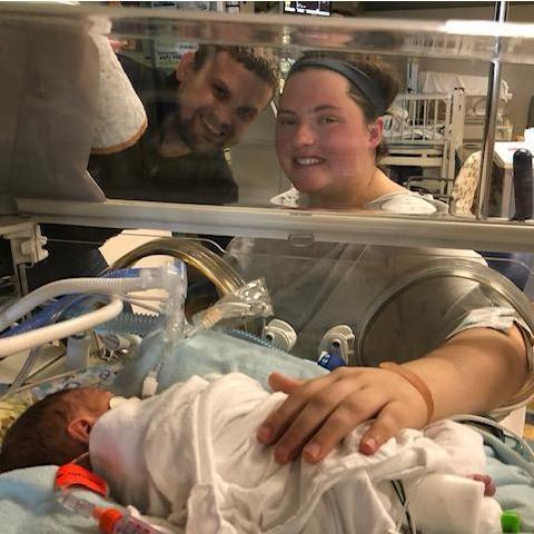 First time getting to see Connor after being born!