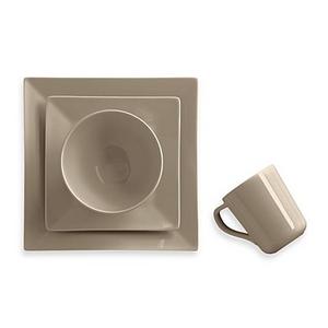 Real Simple® Square 4-Piece Place Setting in Taupe