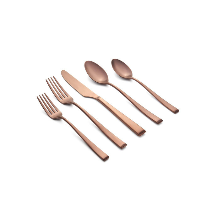 Cambridge Silversmiths Marlise Copper Satin 20 Piece 18/10 Stainless Steel Flatware Set, Service for 4