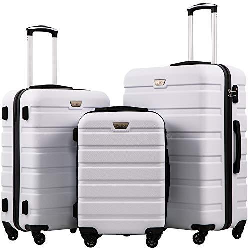 Coolife Luggage 3 Piece Set Suitcase Spinner Hardshell Lightweight TSA Lock 4 Piece Set