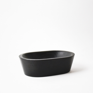 SMALL OVAL BLACK WALNUT EBONIZED BOWL