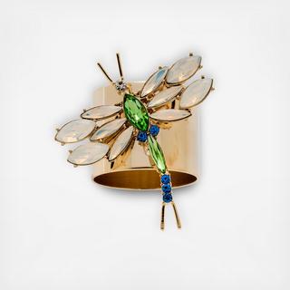Opal Dragon Fly Napkin Ring, Set of 2