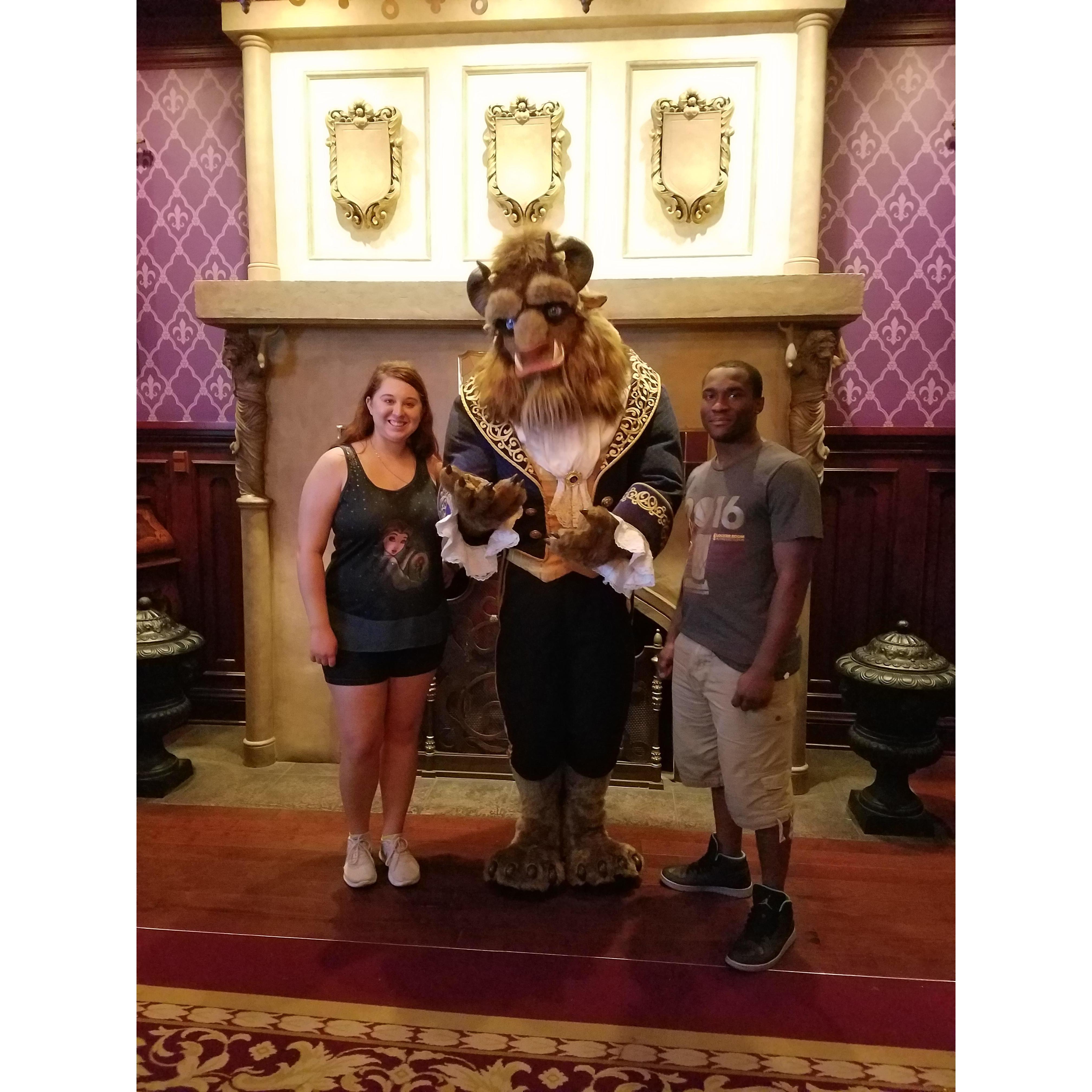 Got to meet Beast after dinner at my favorite restaurant in Disney! Be Our Guest!