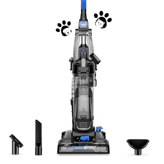 Eureka PowerSpeed Bagless Upright Vacuum Cleaner, Pet Turbo, Black