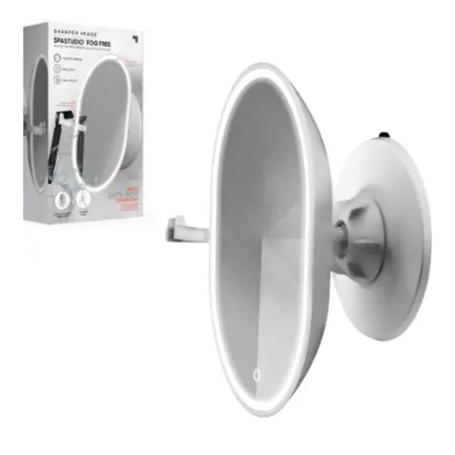 Sharper Image - SpaStudio® Fog Free Heated Shower Mirror with Razor Holder - White
