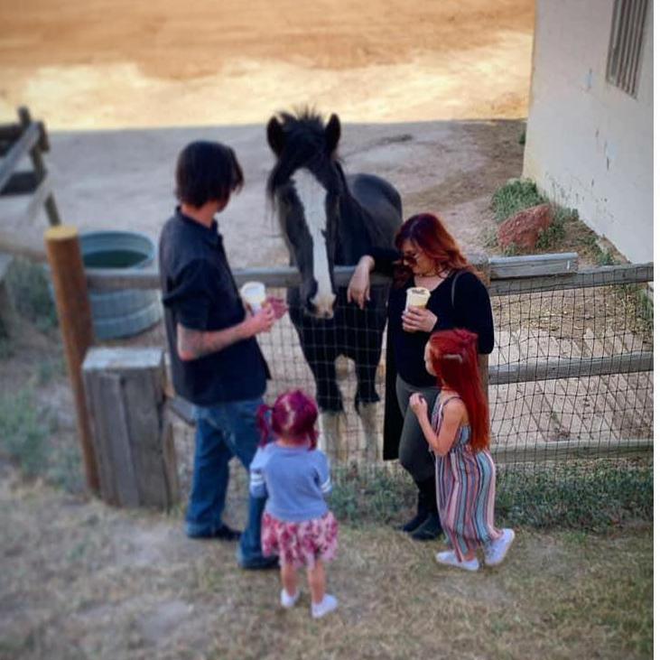 Sharing our pumpkin spice lattes with a horse