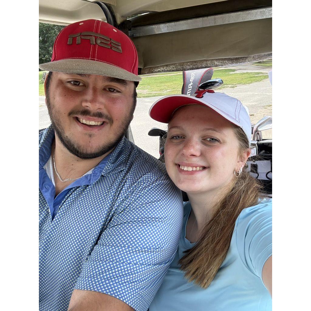 Nick finally got Emily into golf, this was their first time golfing together on Nick's Birthday