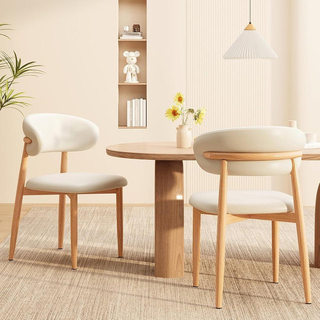 JCAJCA Kitchen Dining Chairs Set of 2 Modern Soft Linen Farmhouse Dining Room Chair, Beige/Original