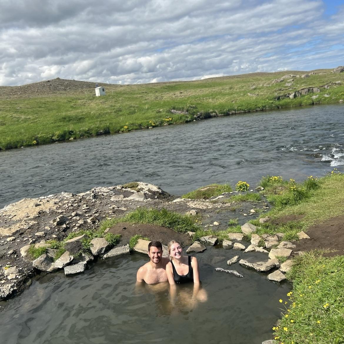 6/22/23 One of our favorite parts of our Iceland trip - finding a natural hot spring along the river!