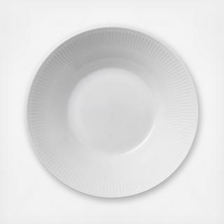 White Fluted Pasta Bowl