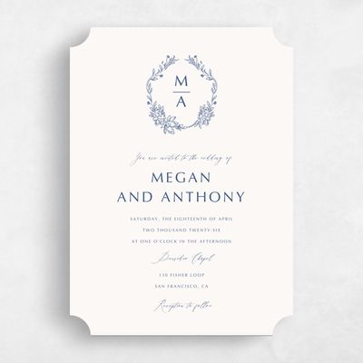 Beige Ticket Wedding Invitation - Pasqual Portrait