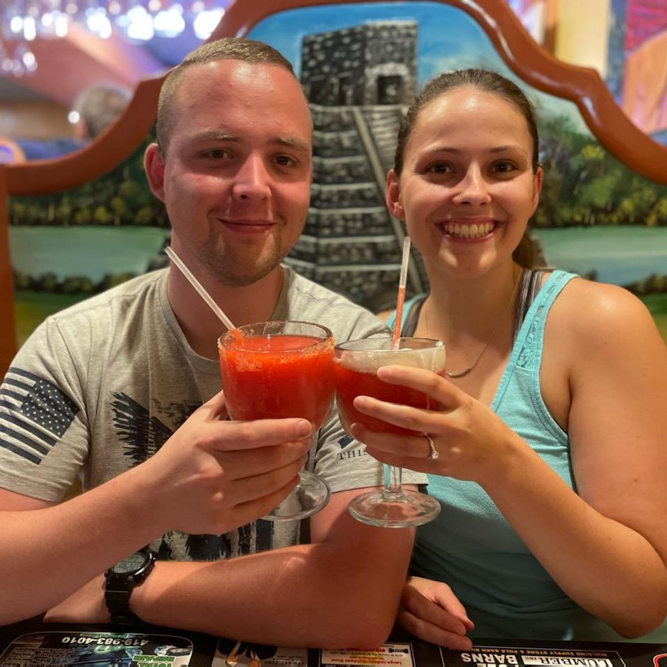Celebratory margaritas after we got engaged 