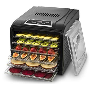 Gourmia GFD1650B GFD1650 Premium Electric Food Dehydrator Machine-Digital Timer and Temperature Control, 6 Tray, 1