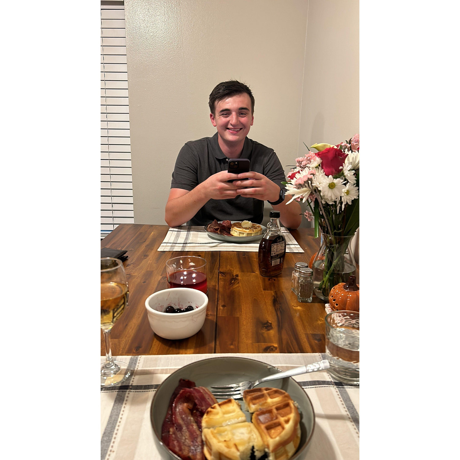 Dinner in our apartment